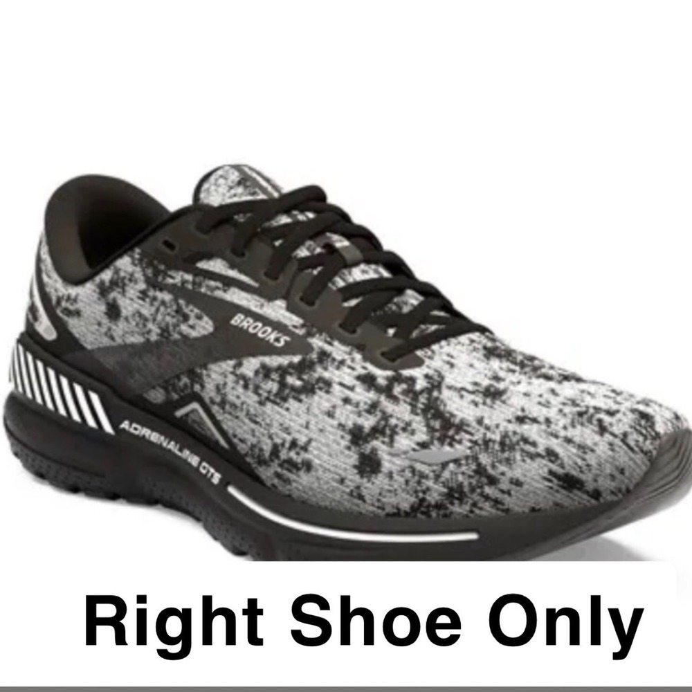 Brooks Adrenaline GTS 23 Black White Camo SINGLE RIGHT ONLY Shoe 8.5 Wide